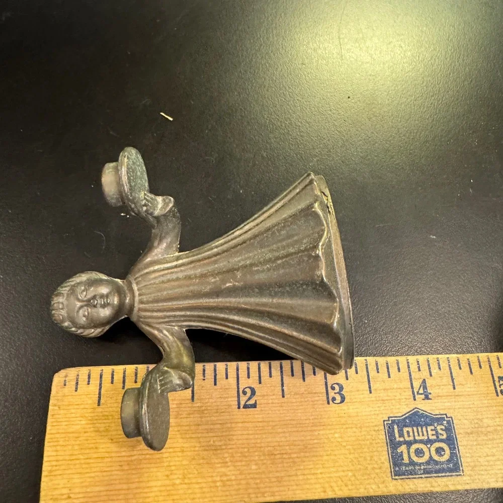 Vintage Angel Candle Holder Italy Small Silver Pewter Tone Candle Holder